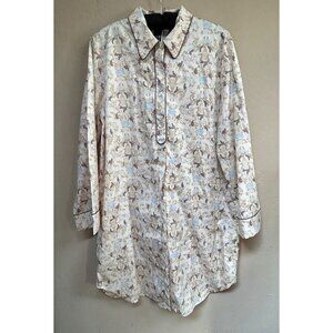 New Princesse Tam-Tam Sleepwear Floral Animal Print Nightdress Large Lightweight